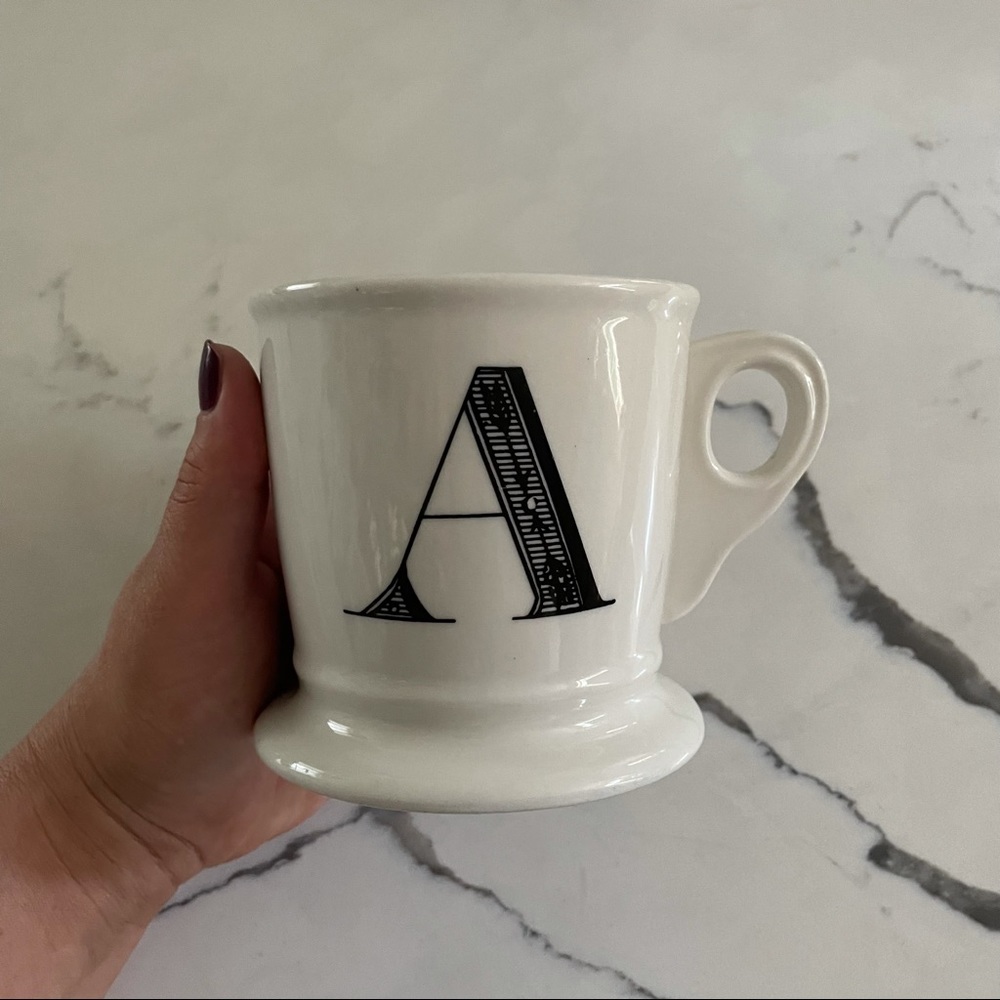 Anthropologie Monogram Mug Letter A